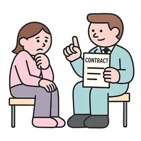 契約を迫るイメージ